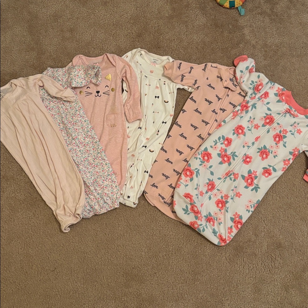 Adorable Baby Sleepers Set - 3 M